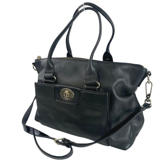 Kate Spade Hampton Road Janie Black Leather Crossbody Satchel Shoulder Bag - Picture 1 of 5